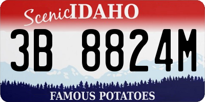 ID license plate 3B8824M