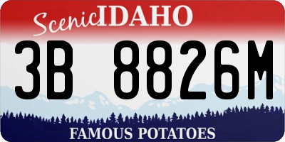 ID license plate 3B8826M