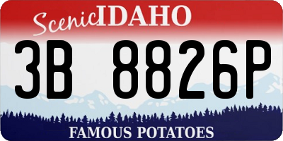 ID license plate 3B8826P