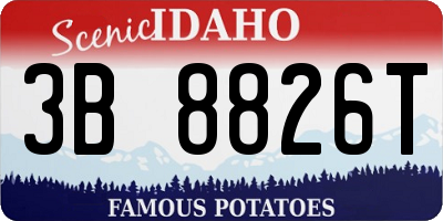 ID license plate 3B8826T