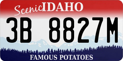 ID license plate 3B8827M