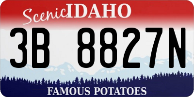 ID license plate 3B8827N