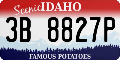 ID license plate 3B8827P