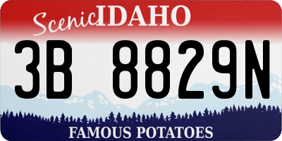 ID license plate 3B8829N