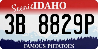 ID license plate 3B8829P