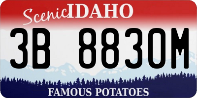 ID license plate 3B8830M