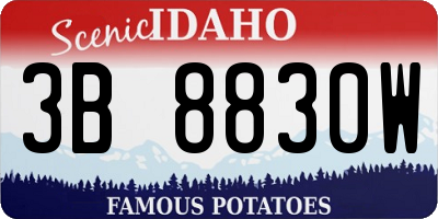 ID license plate 3B8830W