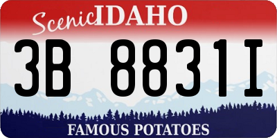 ID license plate 3B8831I