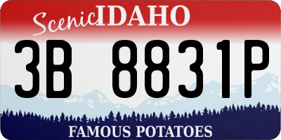 ID license plate 3B8831P