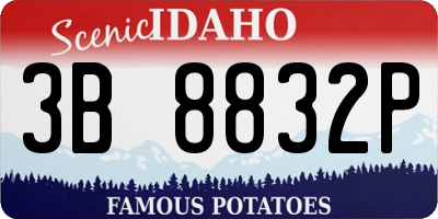 ID license plate 3B8832P