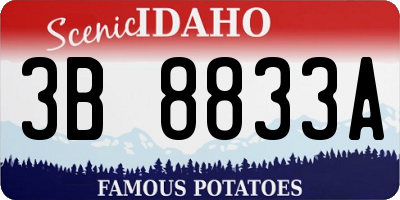 ID license plate 3B8833A