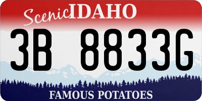 ID license plate 3B8833G