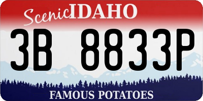 ID license plate 3B8833P