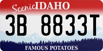 ID license plate 3B8833T