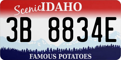 ID license plate 3B8834E