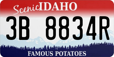 ID license plate 3B8834R