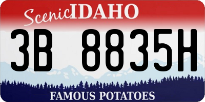 ID license plate 3B8835H
