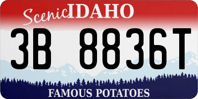 ID license plate 3B8836T