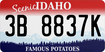 ID license plate 3B8837K