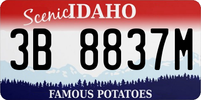 ID license plate 3B8837M