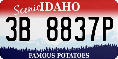 ID license plate 3B8837P