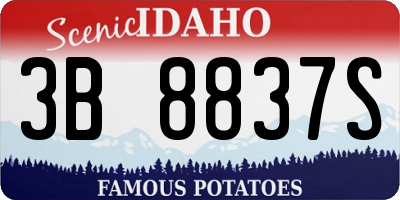 ID license plate 3B8837S