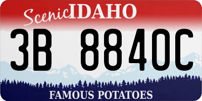 ID license plate 3B8840C
