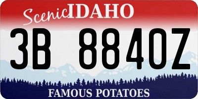 ID license plate 3B8840Z