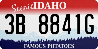ID license plate 3B8841G