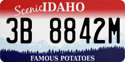 ID license plate 3B8842M