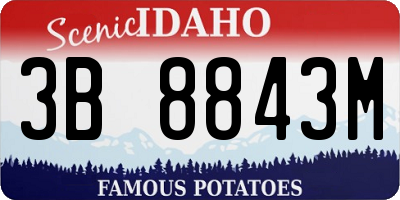 ID license plate 3B8843M