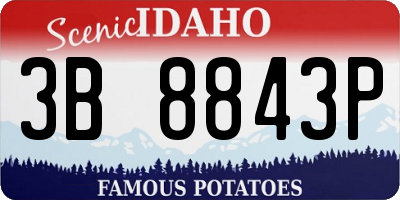 ID license plate 3B8843P