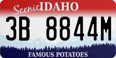 ID license plate 3B8844M