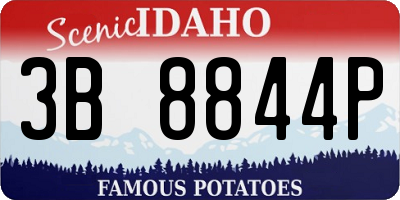 ID license plate 3B8844P