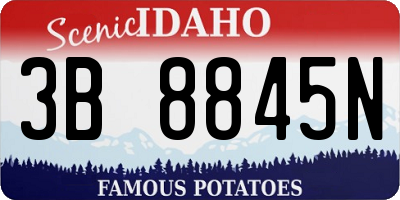 ID license plate 3B8845N