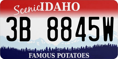ID license plate 3B8845W