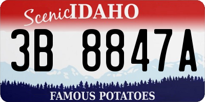 ID license plate 3B8847A