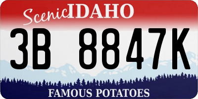 ID license plate 3B8847K