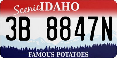 ID license plate 3B8847N