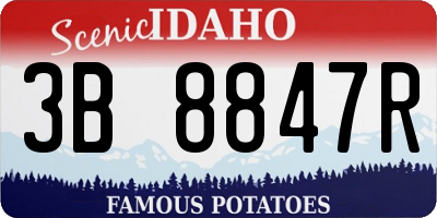 ID license plate 3B8847R