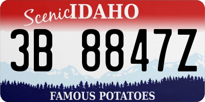 ID license plate 3B8847Z