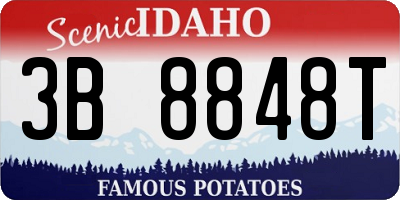 ID license plate 3B8848T