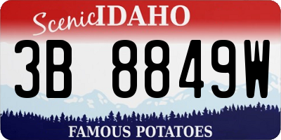 ID license plate 3B8849W