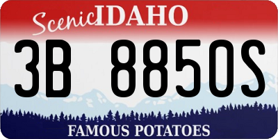 ID license plate 3B8850S