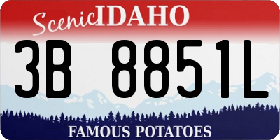 ID license plate 3B8851L