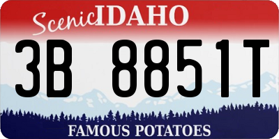 ID license plate 3B8851T