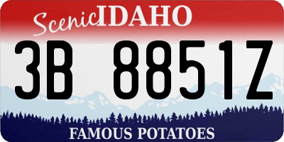 ID license plate 3B8851Z