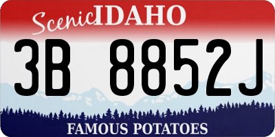 ID license plate 3B8852J
