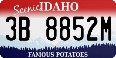 ID license plate 3B8852M