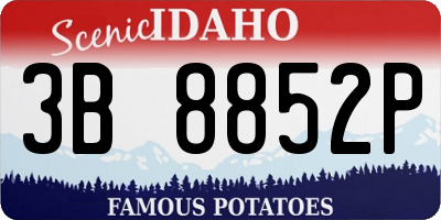 ID license plate 3B8852P